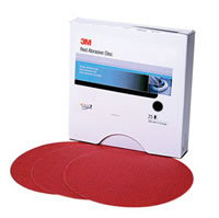 Red Abrasive Stikit Disc, 6 in, P220, 100 discs per roll