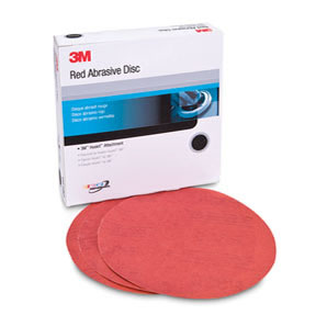 Red Abrasive Hookit Disc, 6 in, P150, 50 discs per box