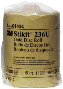Stikit Gold Disc Roll 01424, 5", P180A, 175 discs/roll