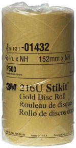 Stikit Gold Disc Roll 01432, 6", P500A, 175 discs/roll