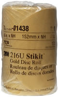 6" Stikit Gold P220 Grade Sanding Discs- 175 Disc Roll