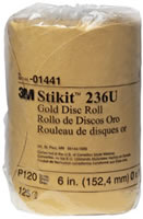 Stikit Gold Disc Roll 01441, 6", P120A, 125 discs/roll