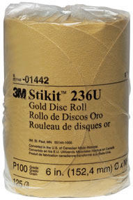 Stikit Gold Disc Roll 01442, 6", P100A, 125 discs/roll