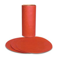 Red Abrasive PSA Disc, 5 in, P120 A Weight, 100 discs per roll