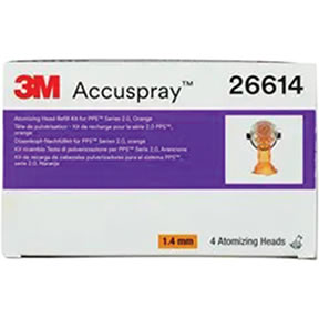3M Accuspray Atomizing Head Refill Pack for 3M PPS Series 2.0, Orange, 1.4 mm