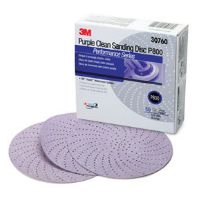 Purple Clean Sanding Hookit Disc, 6 in, P800, 50 discs per box