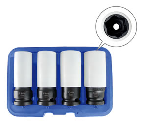Flank Bite Damaged Lug Nut Socket Set w/ Spinning Protective Sleeves