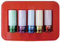 5 Pc. Chrome Protective Plastic Sleeves and Shallow Broach Impact Socket Set