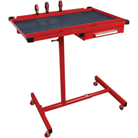 Heavy-Duty Mobile Work Table with Drawer Red