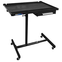 Heavy-Duty Mobile Work Table with Drawer, Black